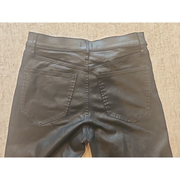 Express Jeans Metallic High Waisted Faux Leather Skinny Pants Brass Color, 10R - Picture 8 of 12